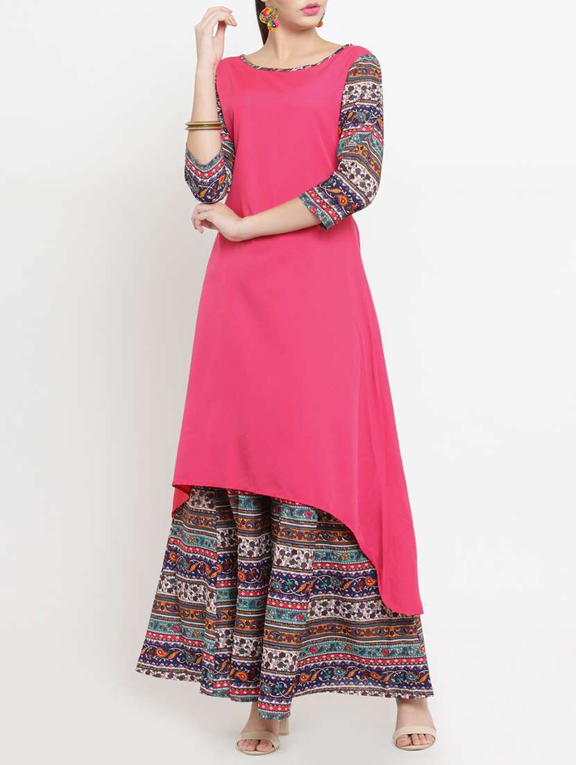 pink kurta palazzo