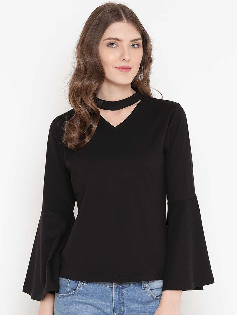 solid black cotton top