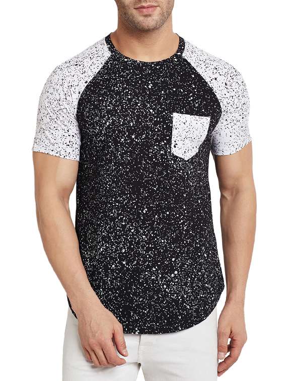 black monochrome pocket t-shirt