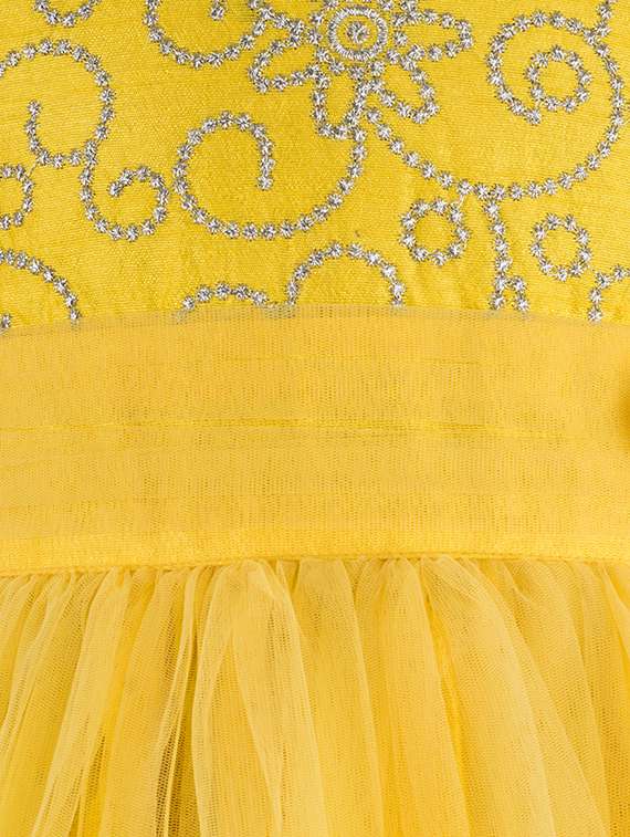 yellow net frock - 15200652 - Standard Image - 2