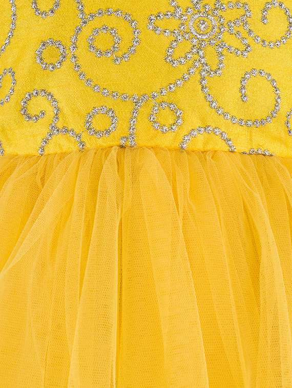 yellow net frock - 15200656 -  Standard Image - 2