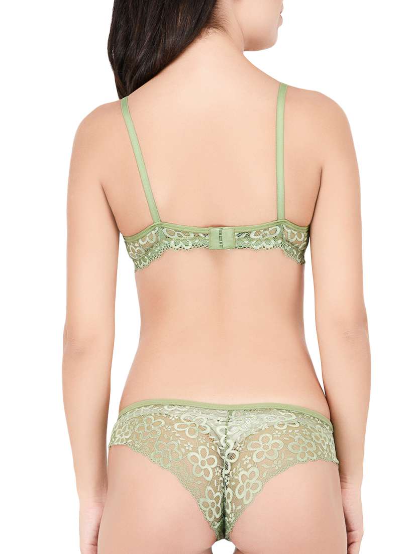green lacy hosery bras and panty set - 15203846 -  Standard Image - 2