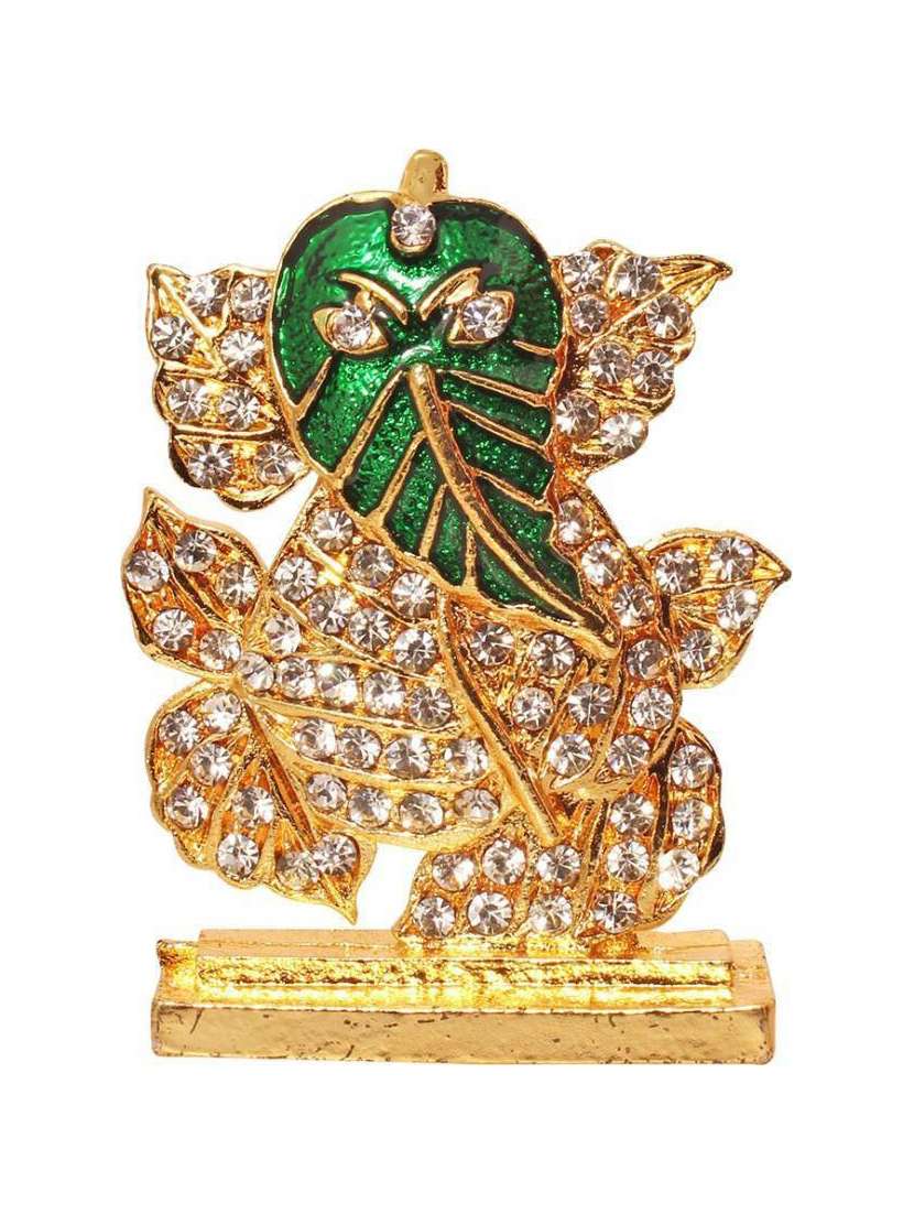 brass antique look with stones god ganesha