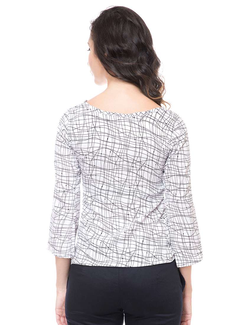 women's straight round neck top - 15213403 - Standard Image - 2