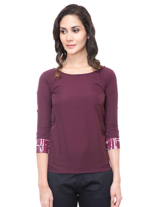 women's straight round neck top - 15213999 - Standard Image - 0