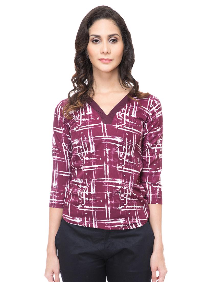 women's straight v neck top - 15214007 - Zoom Image - 0