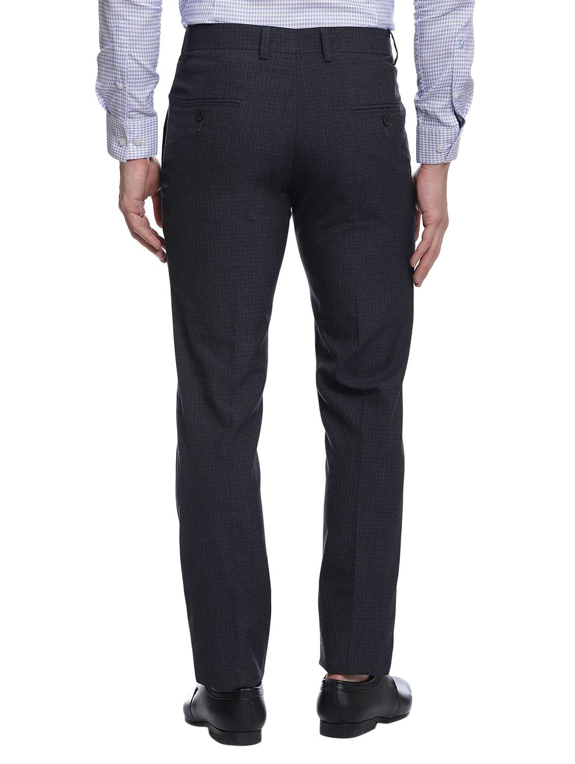 grey cotton flat front formal trouser - 15216198 - Standard Image - 2