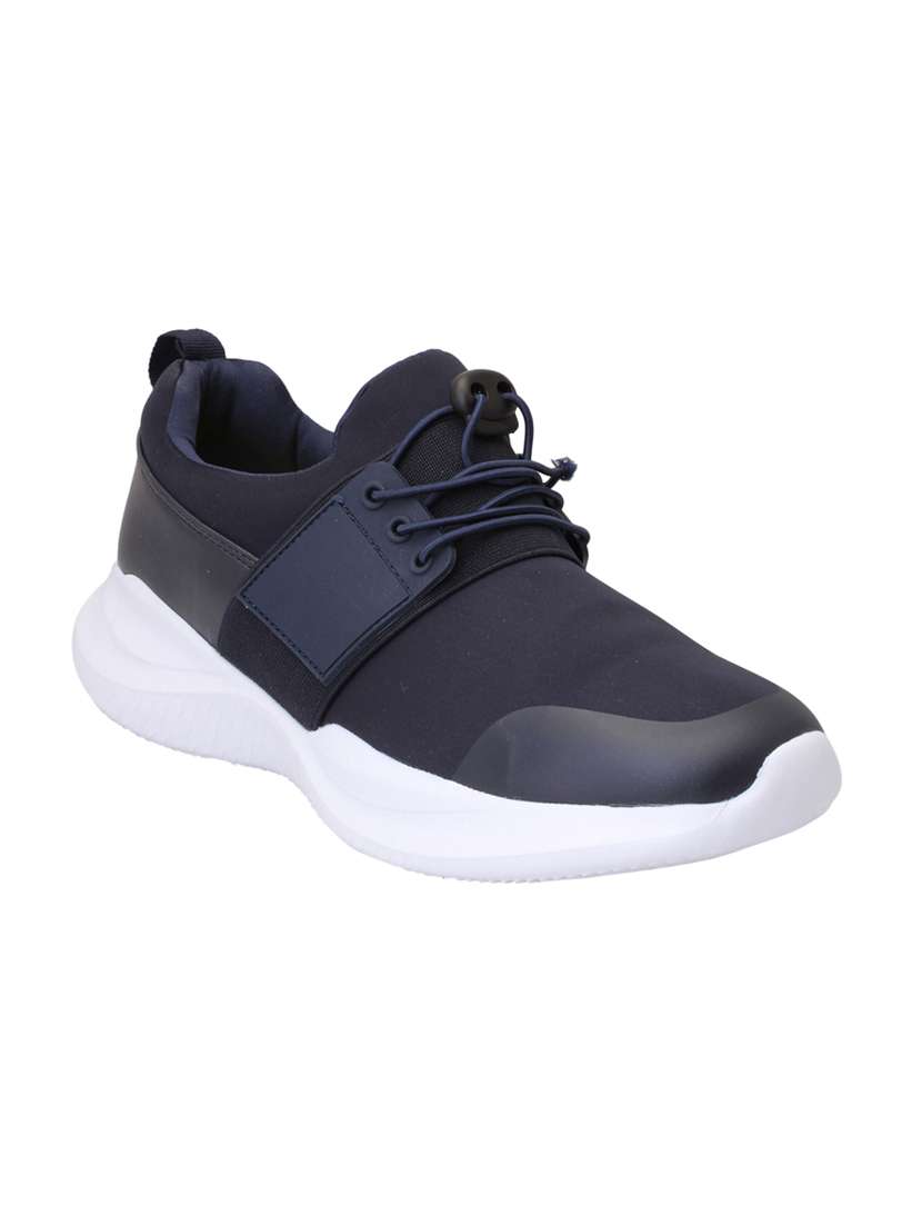 navy lace-up sports shoe