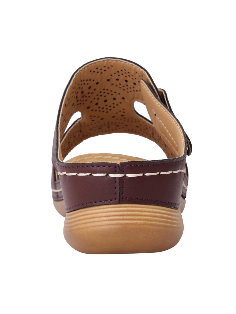 maroon leatherette slippers - 15216298 - Standard Image - 2
