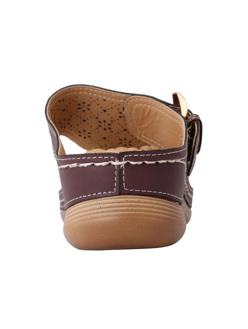 maroon leatherette slippers - 15216303 - Standard Image - 2