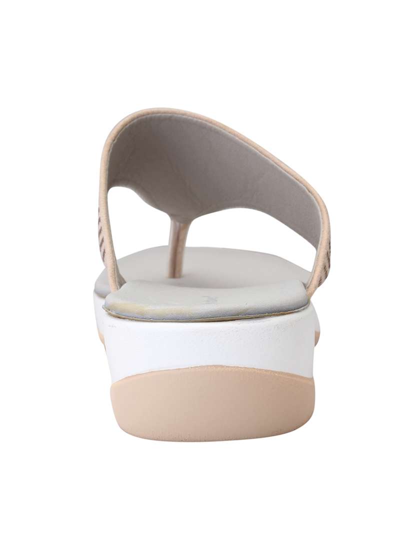 beige  leatherette slippers - 15216311 -  Standard Image - 2