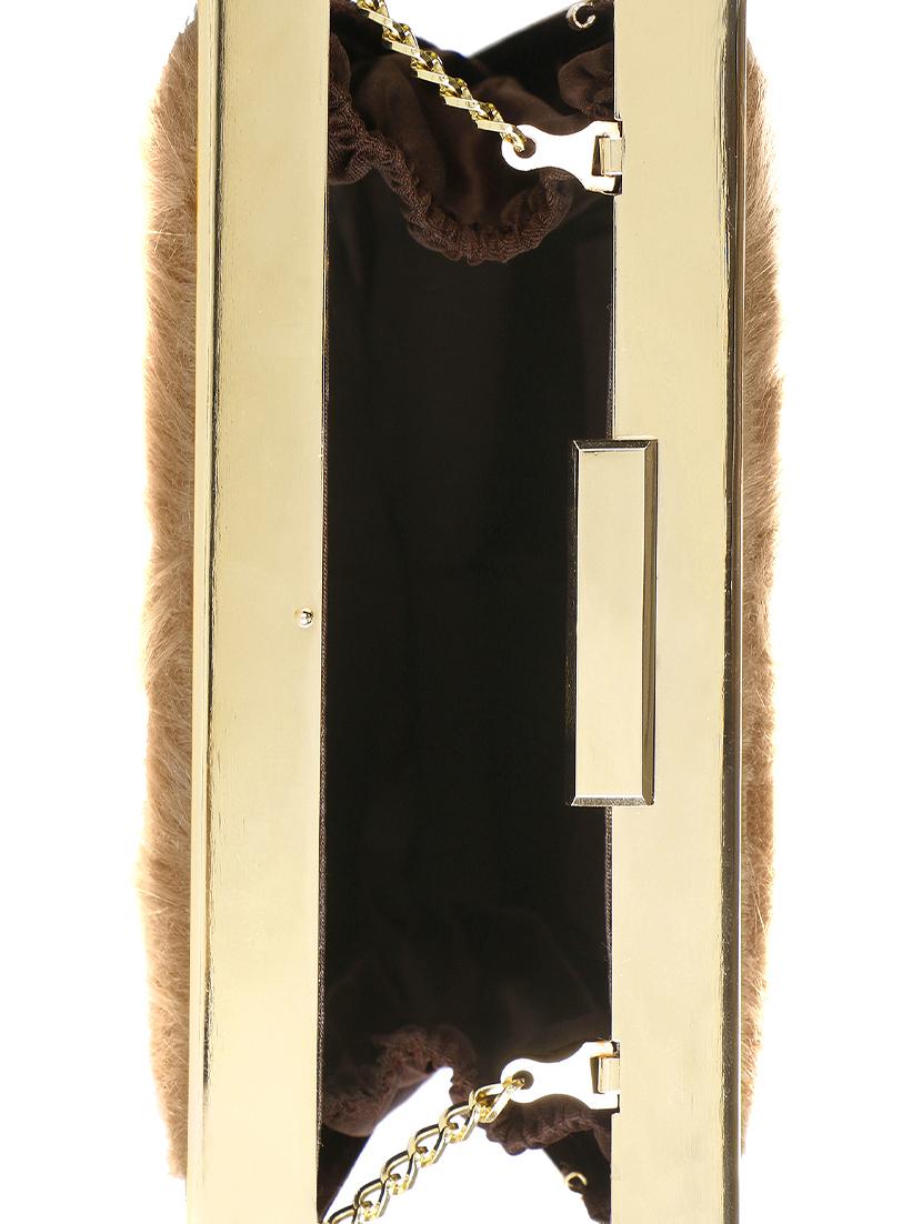 brown fur box clutch - 15220507 - Standard Image - 2