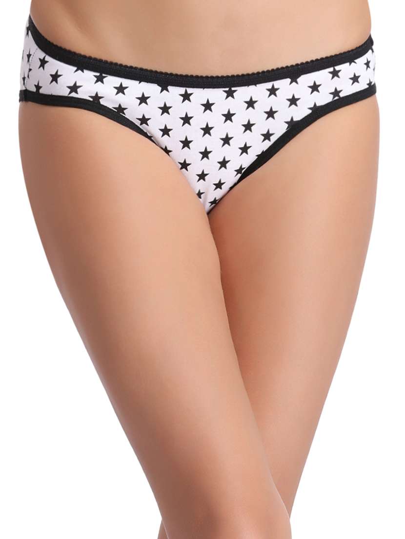 white printed bikini panty