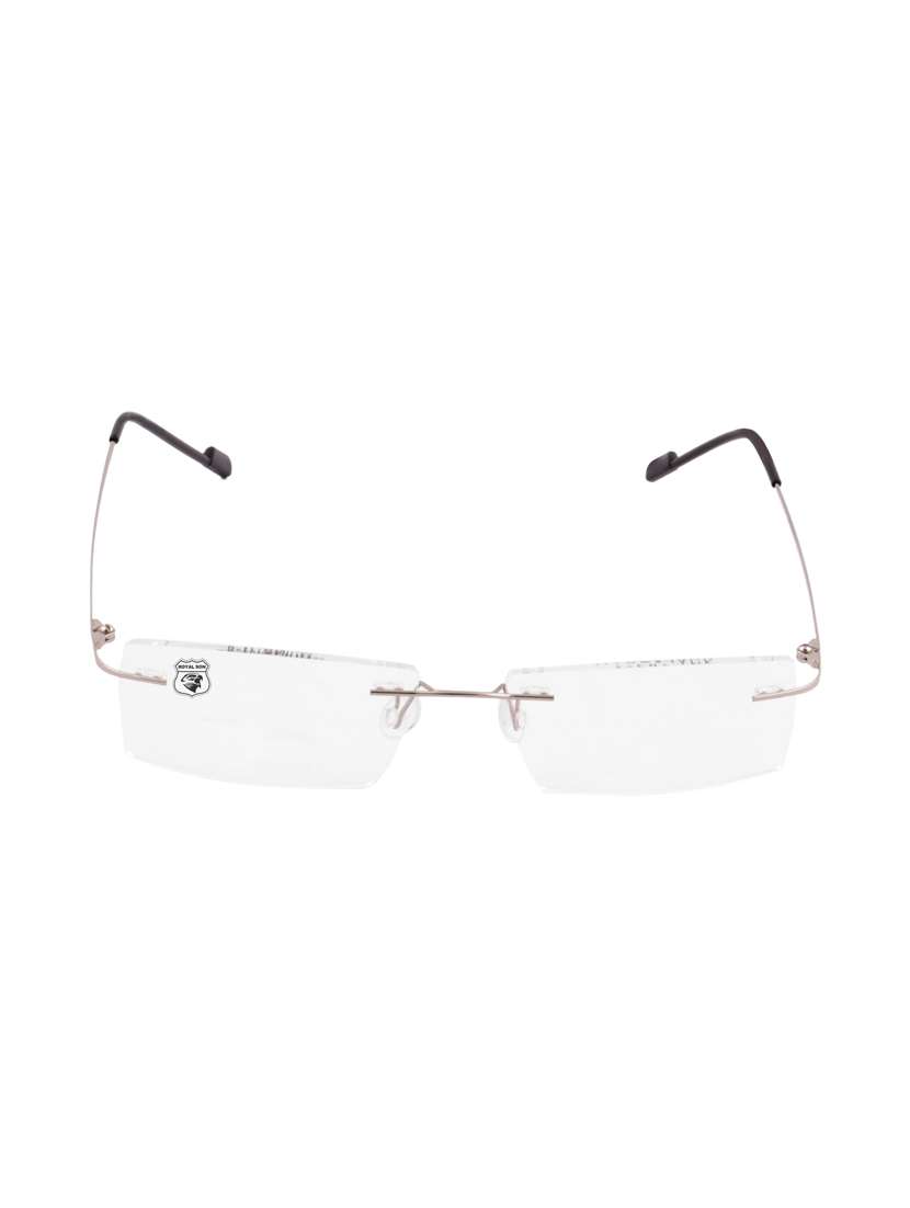 royal son rimless rectangular spectacle frame for women (rs0110er|50|transparent lens)