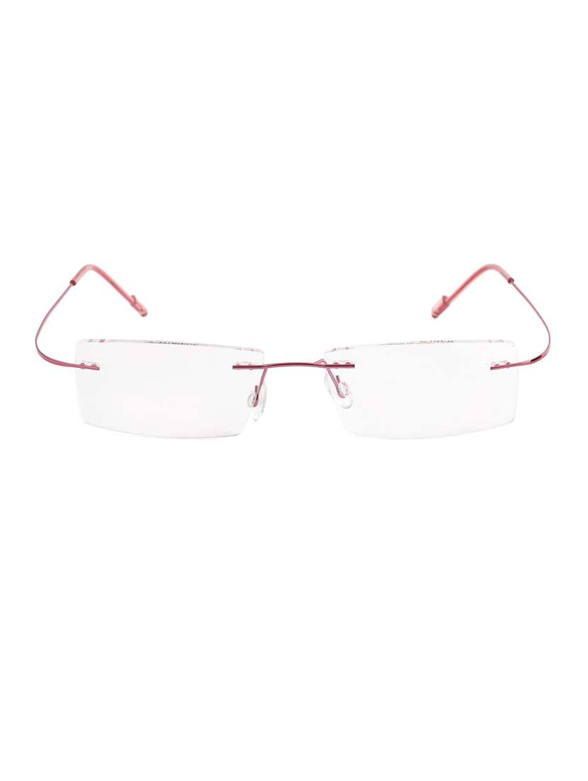 royal son rimless rectangular spectacle frame for women (rs04940er|50|transparent lens)