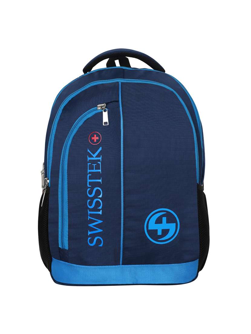 blue polyester bagpack