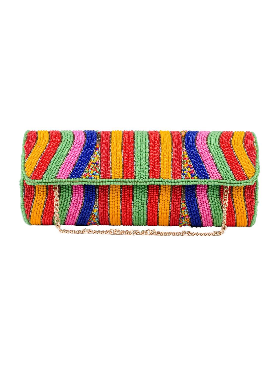 multi colored cotton box clutch - 15227357 -  Zoom Image - 0