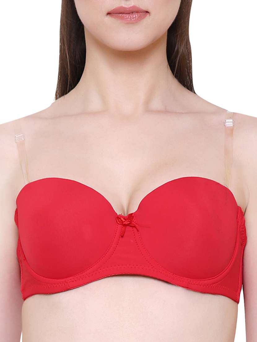 strap less solid push up bra