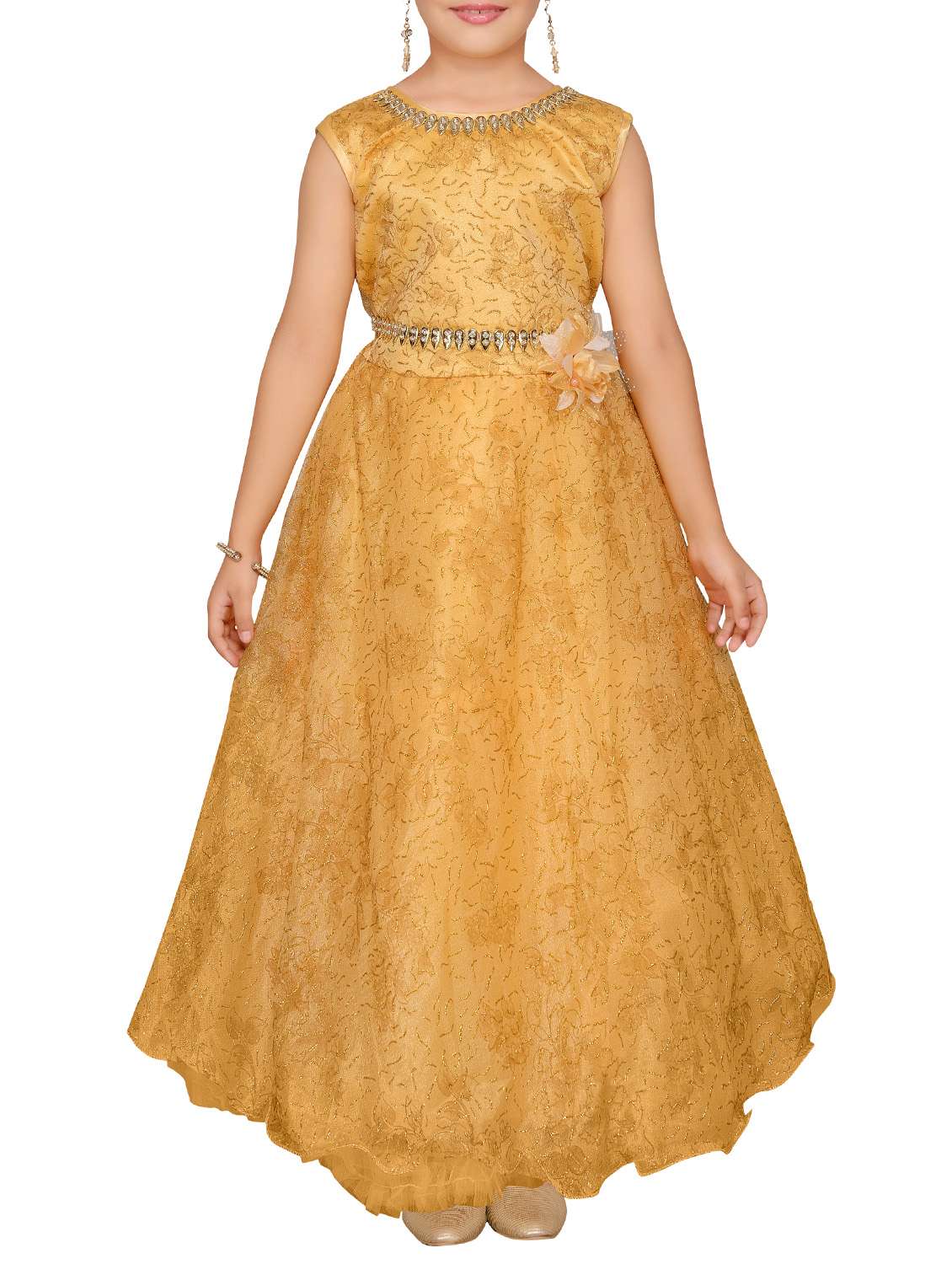 brown net gown