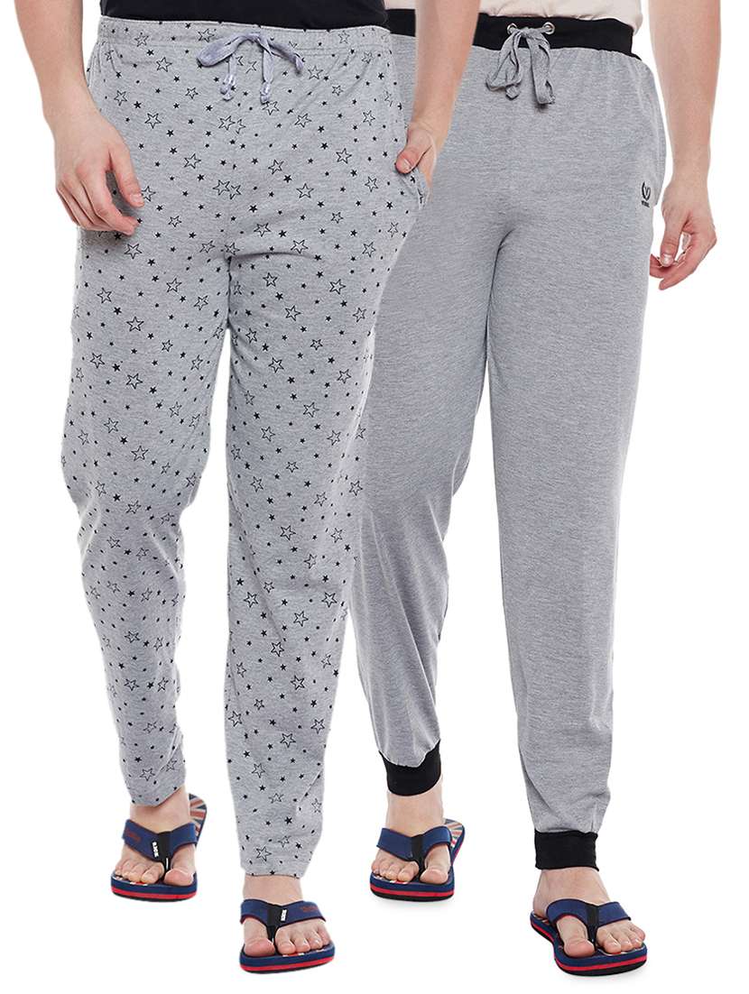 grey cotton  full length track pant