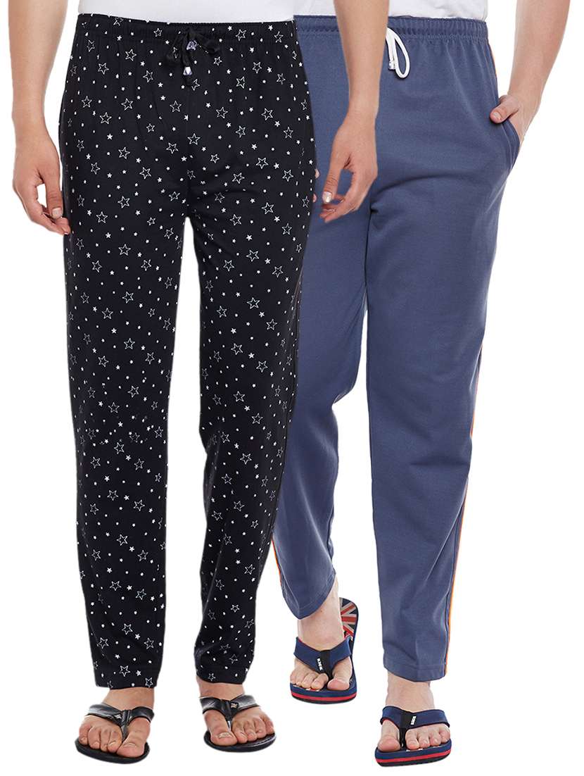 multi colored cotton  full length track pant