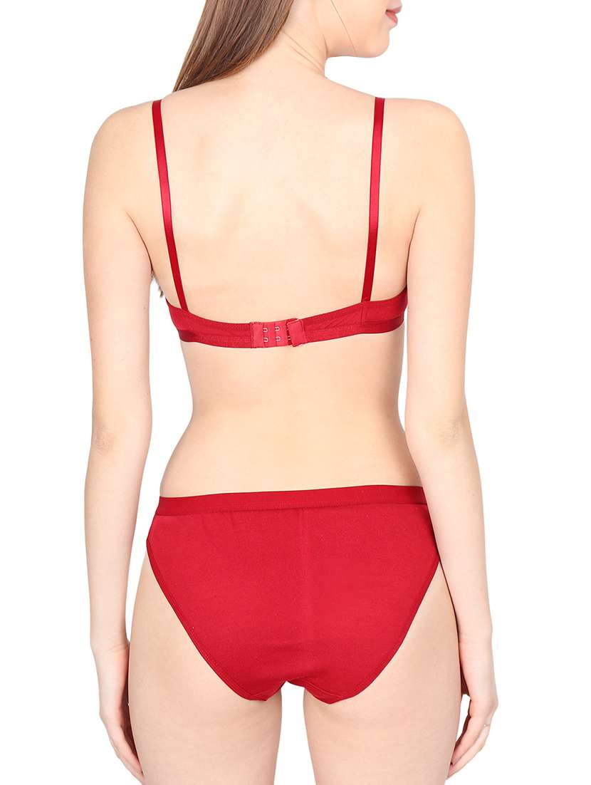 red lycra bra and panty set - 15233019 -  Standard Image - 2