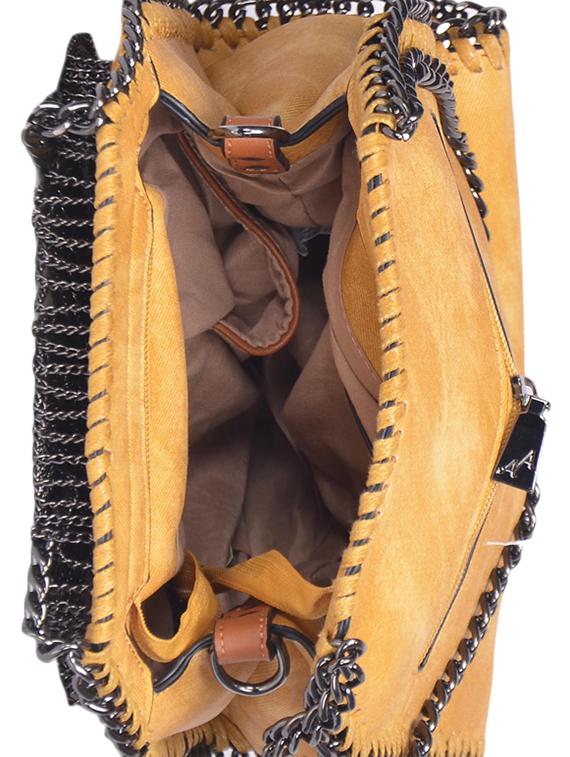 yellow leatherette (pu) handbag - 15233482 - Standard Image - 2