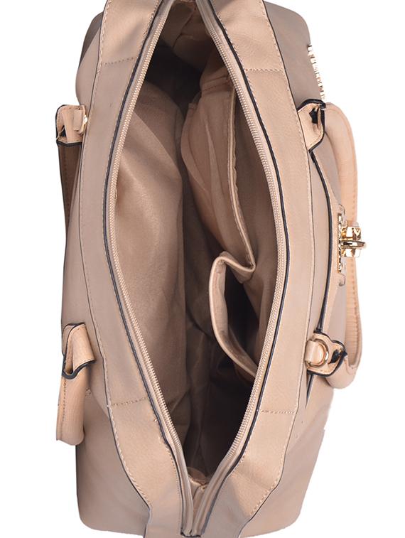 beige leatherette (pu) handbag - 15233485 - Standard Image - 2