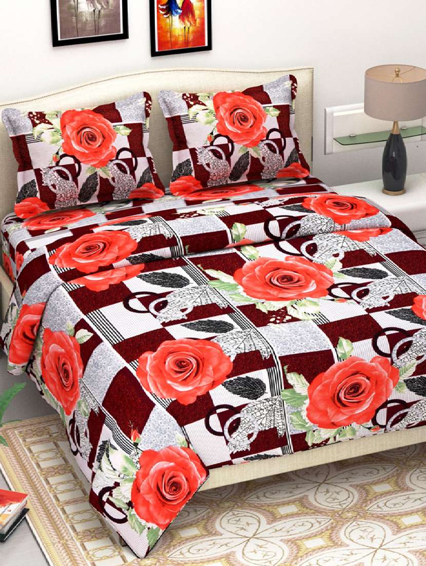 PolyCotton Double Bedsheet with 2 Pillow Covers