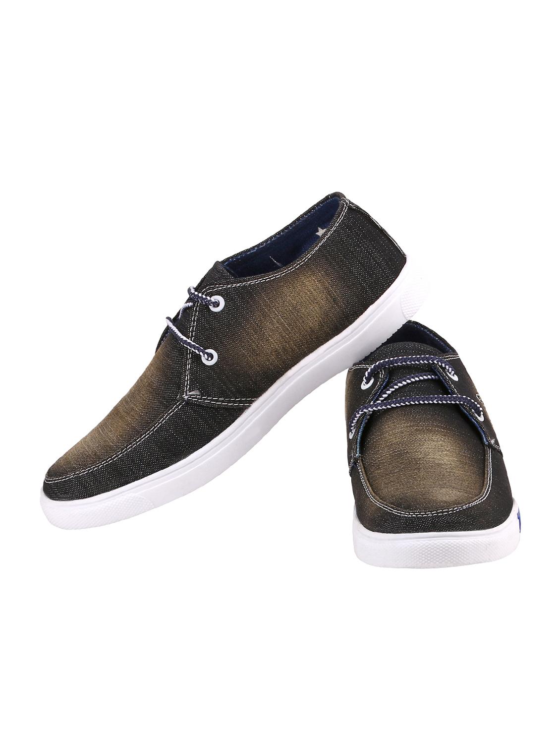 brown denim lace up sneaker - 15237868 - Standard Image - 2