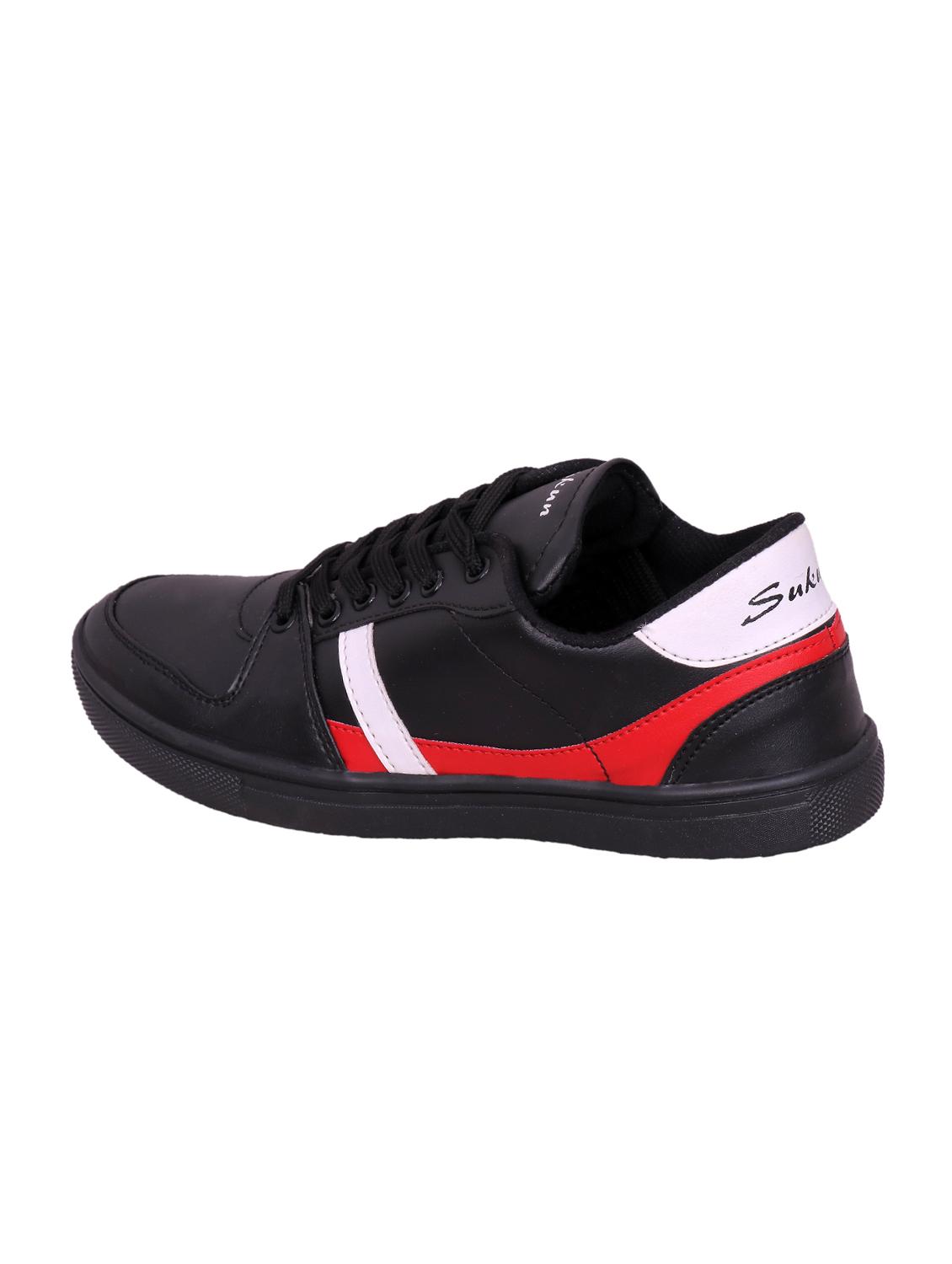 black leatherette lace up sneaker - 15239769 - Standard Image - 2