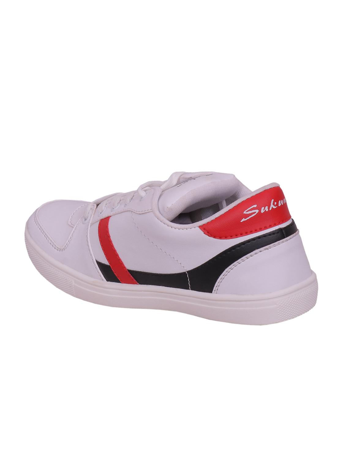 white leatherette lace up sneaker - 15239772 - Standard Image - 2