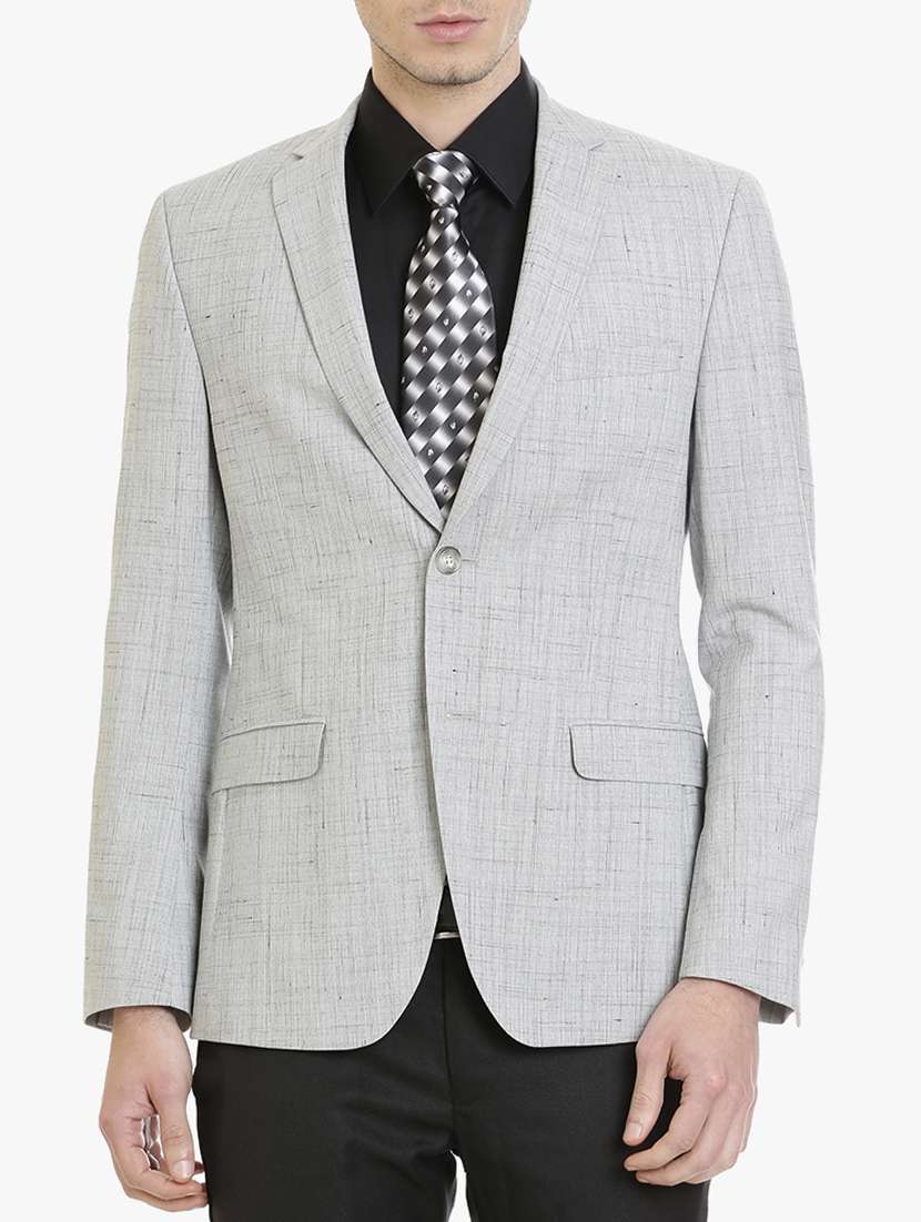 grey polyester formal blazer