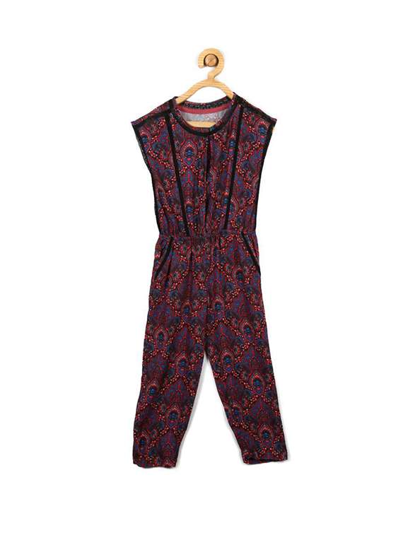 red cotton blend  jump suit