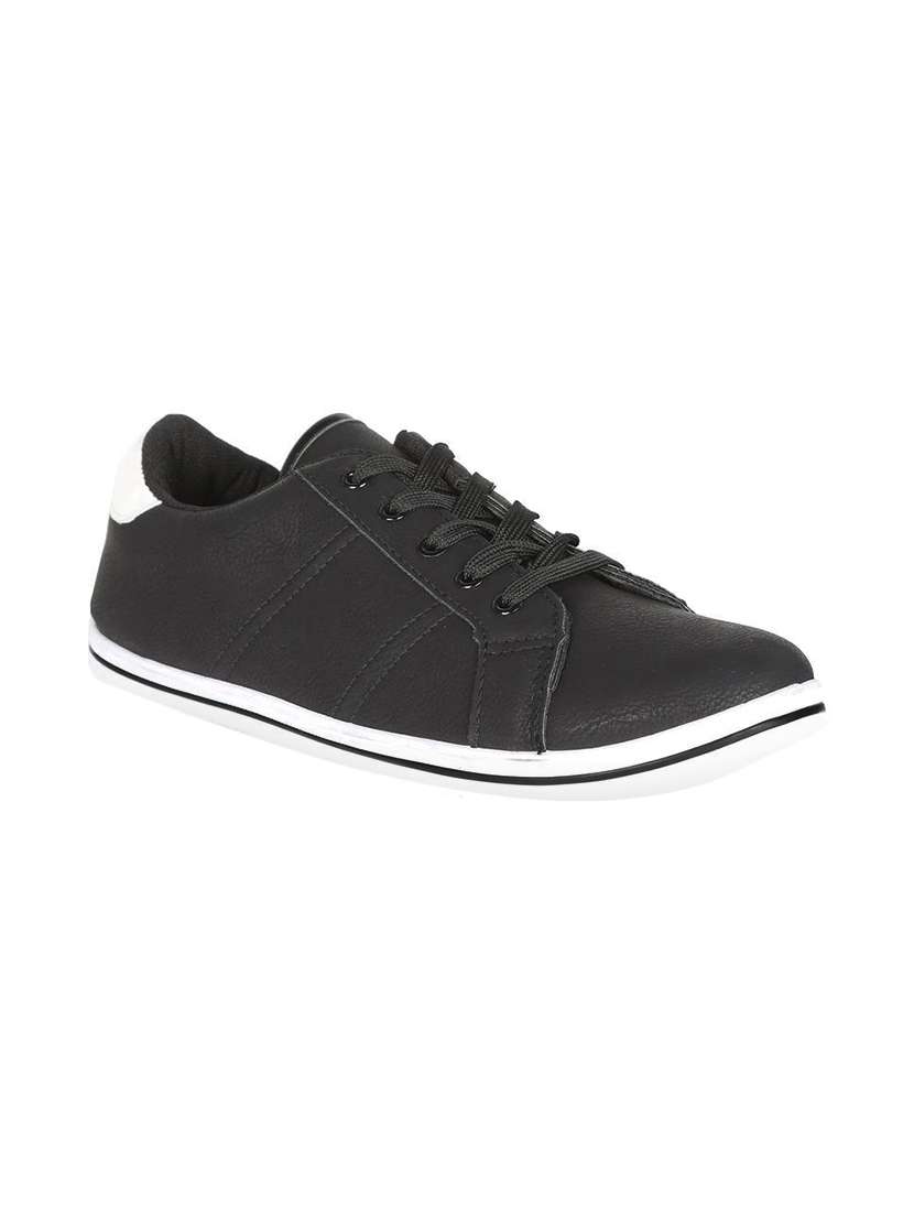 black lace-up sneaker