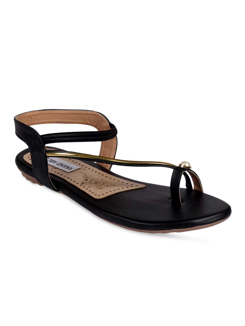 black back strap sandal
