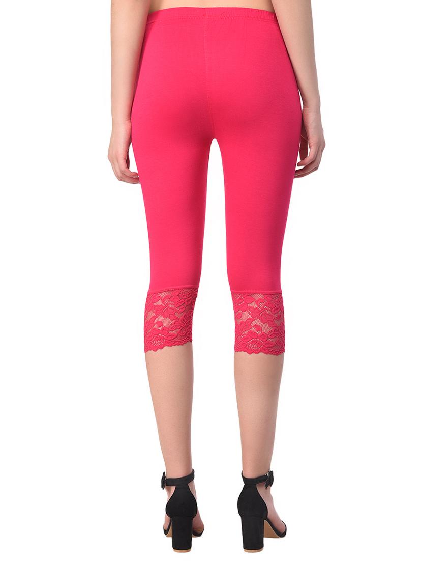 pink solid capri leggings - 15249762 - Standard Image - 2