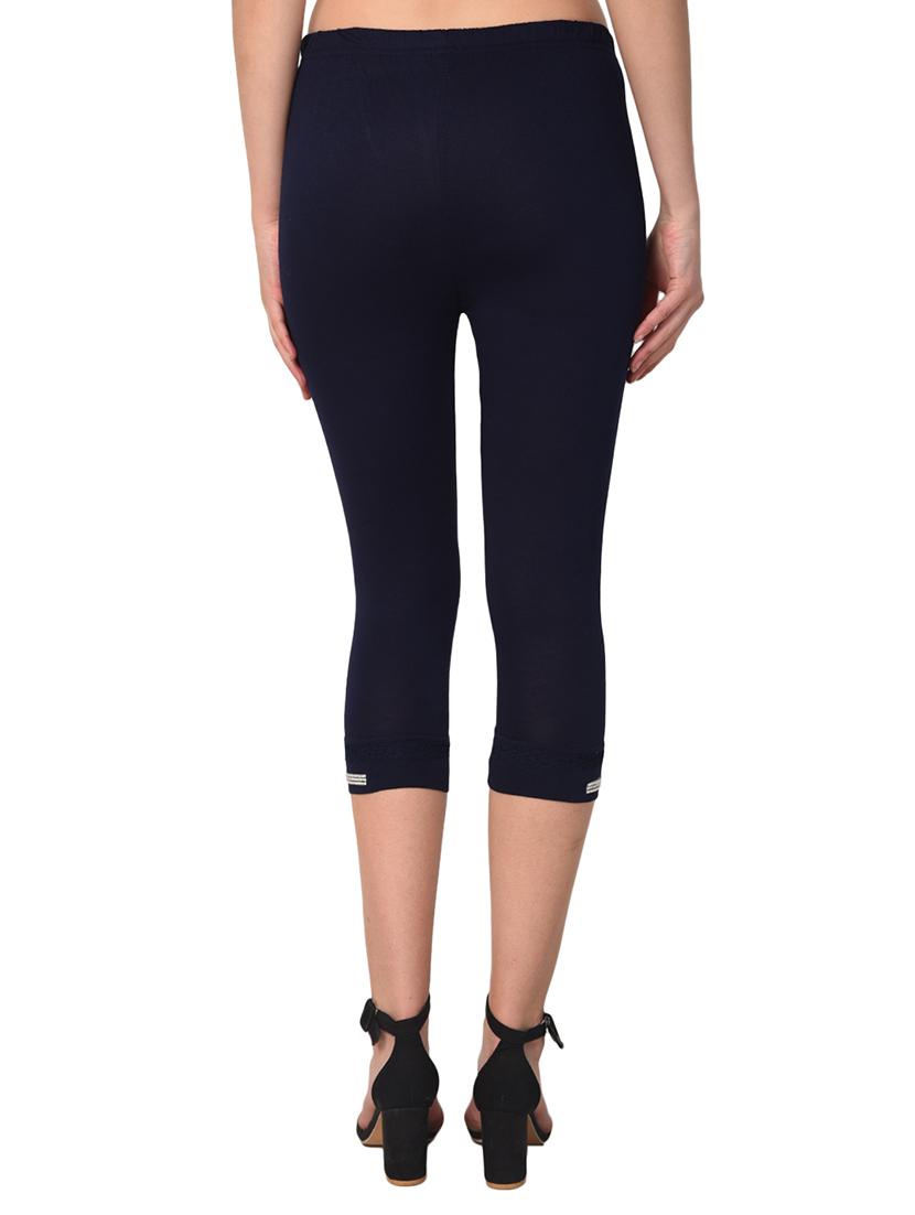 dark blue solid leggings capri - 15249766 - Standard Image - 2