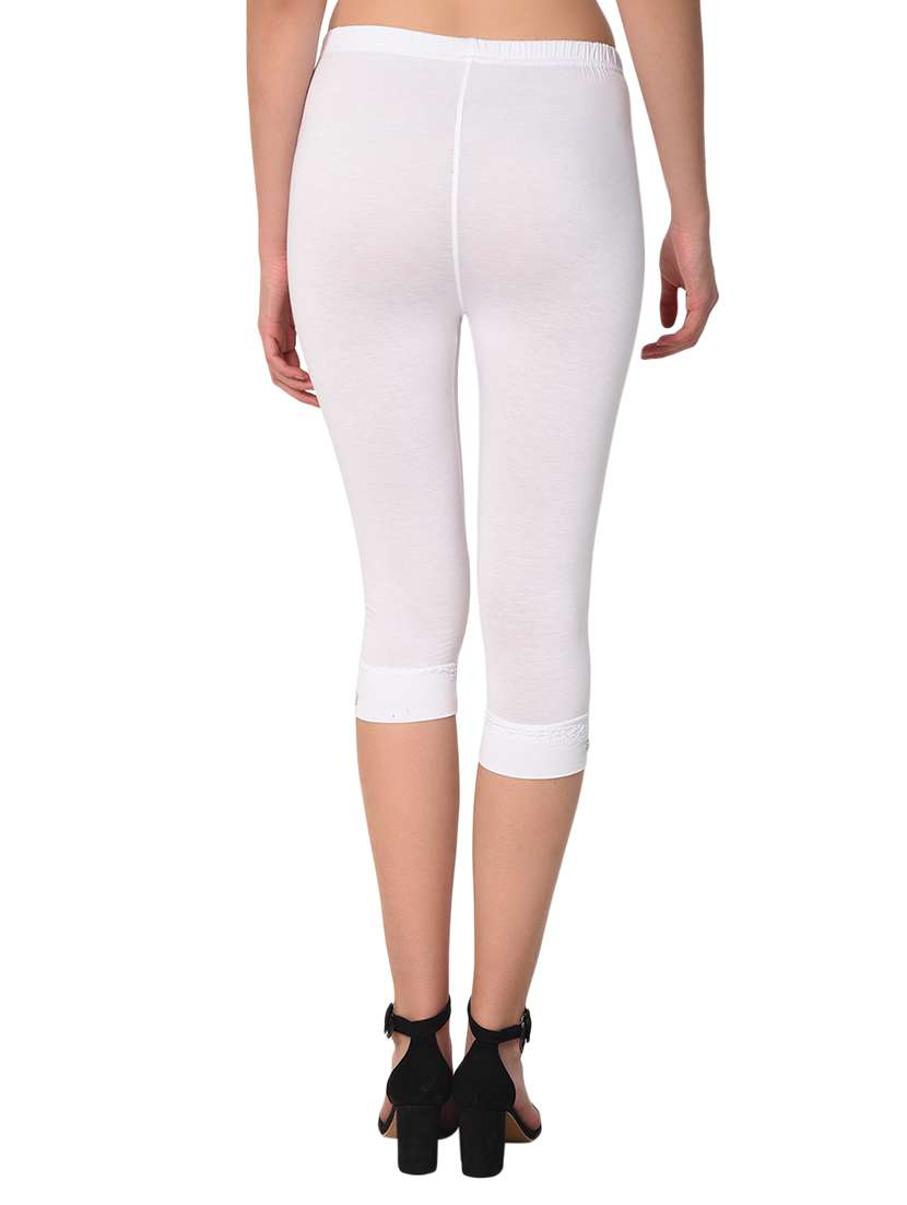 white solid leggings capri - 15249770 -  Standard Image - 2