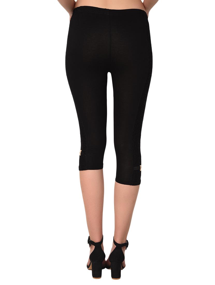 black solid leggings capri - 15249771 - Standard Image - 2