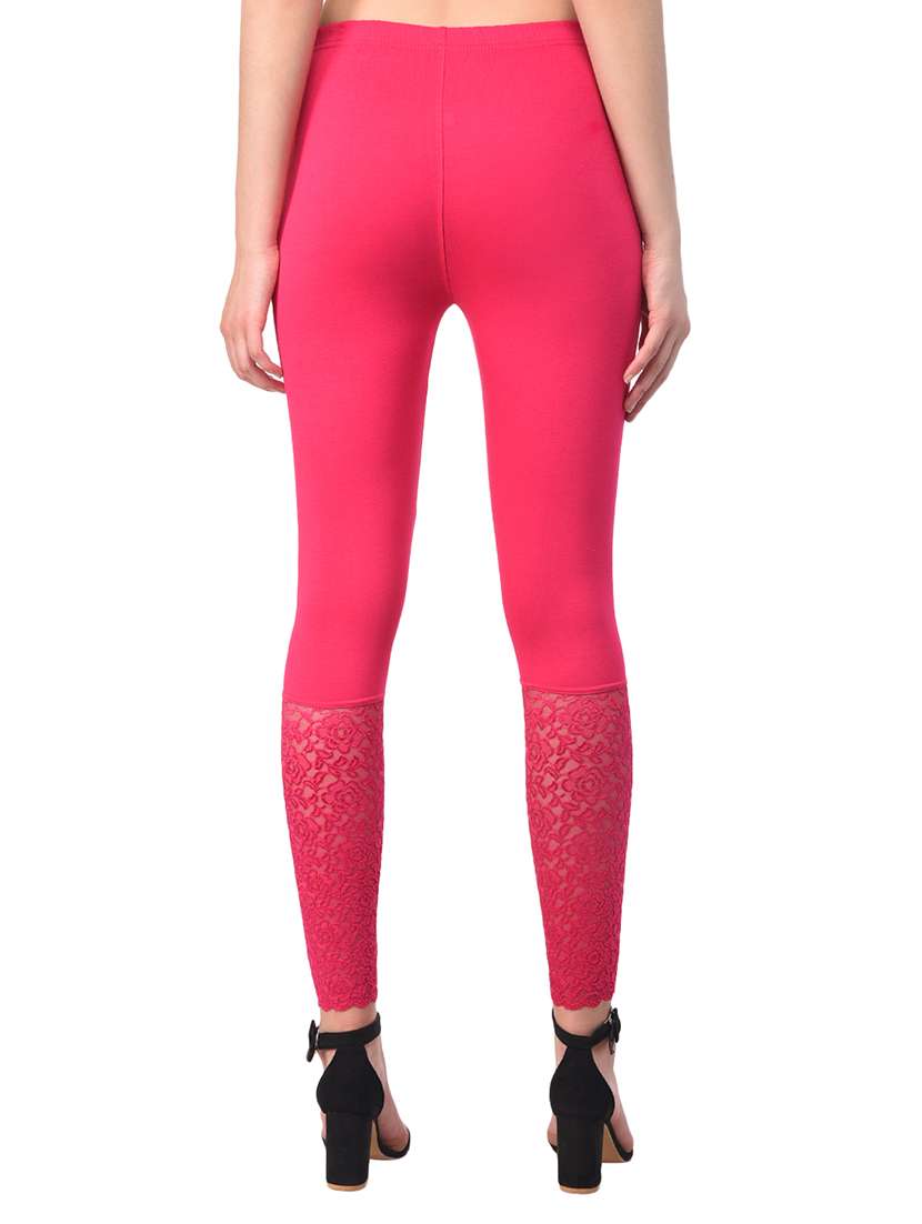 pink solid leggings - 15249787 - Standard Image - 2