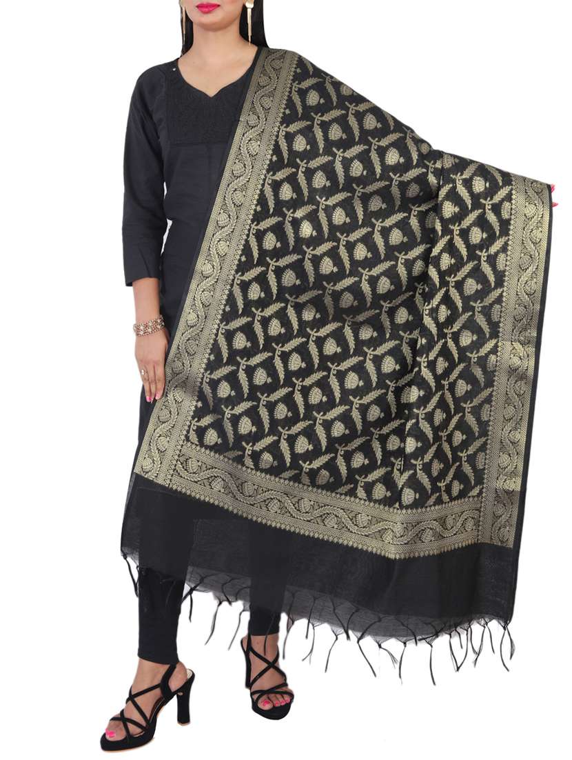 black chanderi dupatta