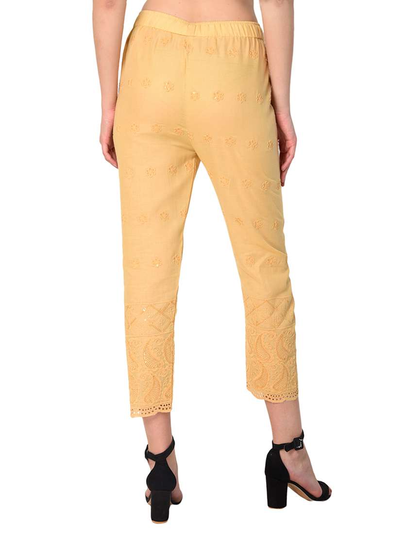 flat front embroidered trouser - 15254232 -  Standard Image - 2