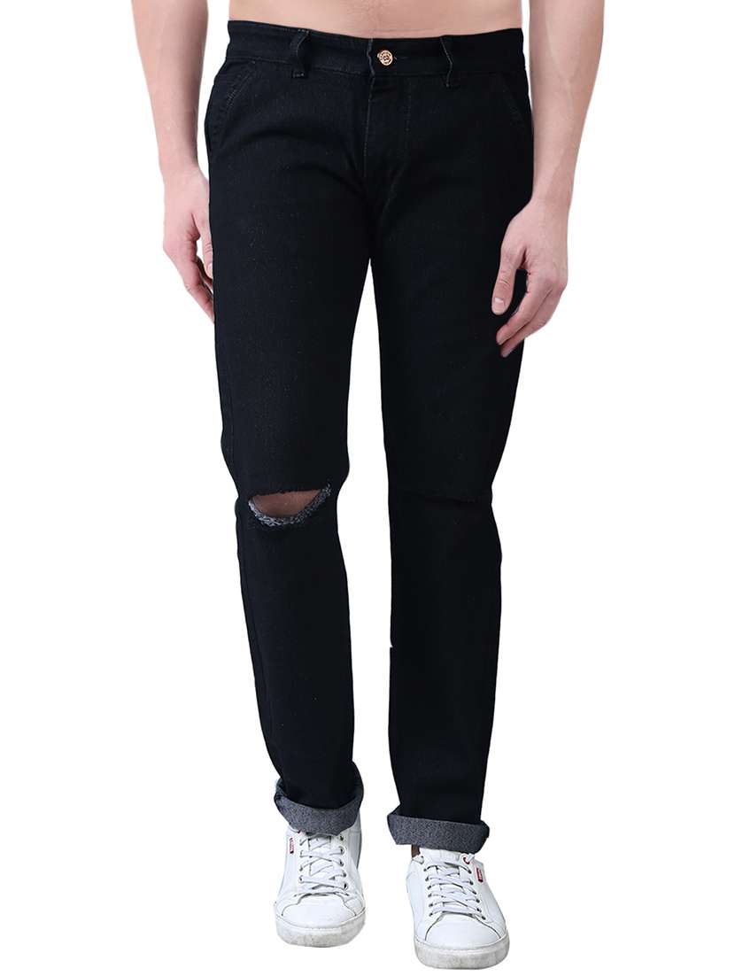mens slim fit slash knee jeans