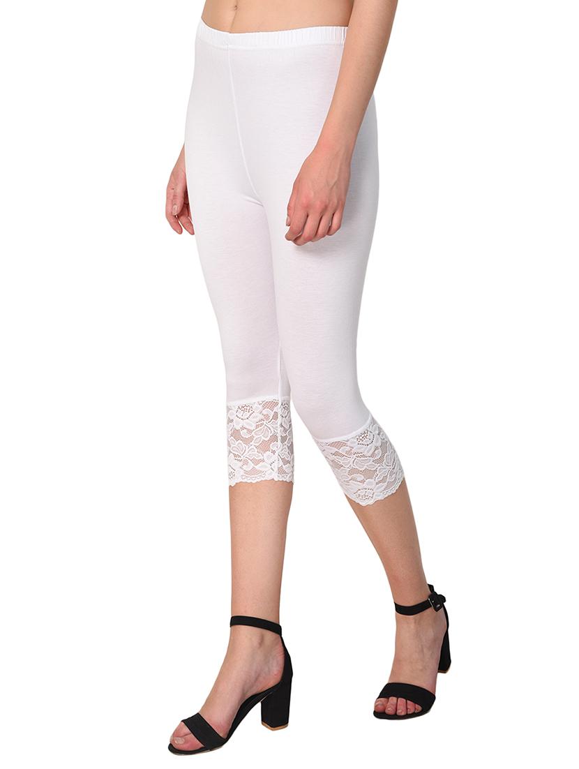 set of 2 white solid leggings capri - 15258699 - Standard Image - 2