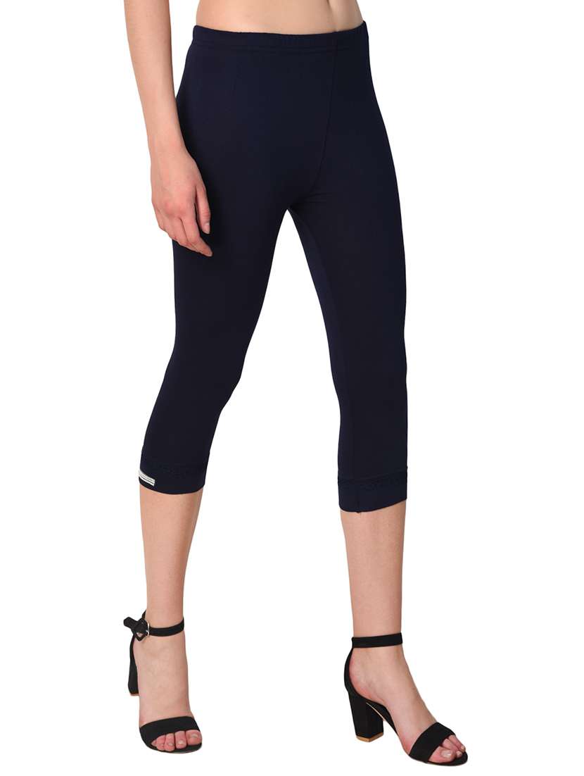 set of 2 multicolored solid leggings capri - 15258705 -  Standard Image - 2