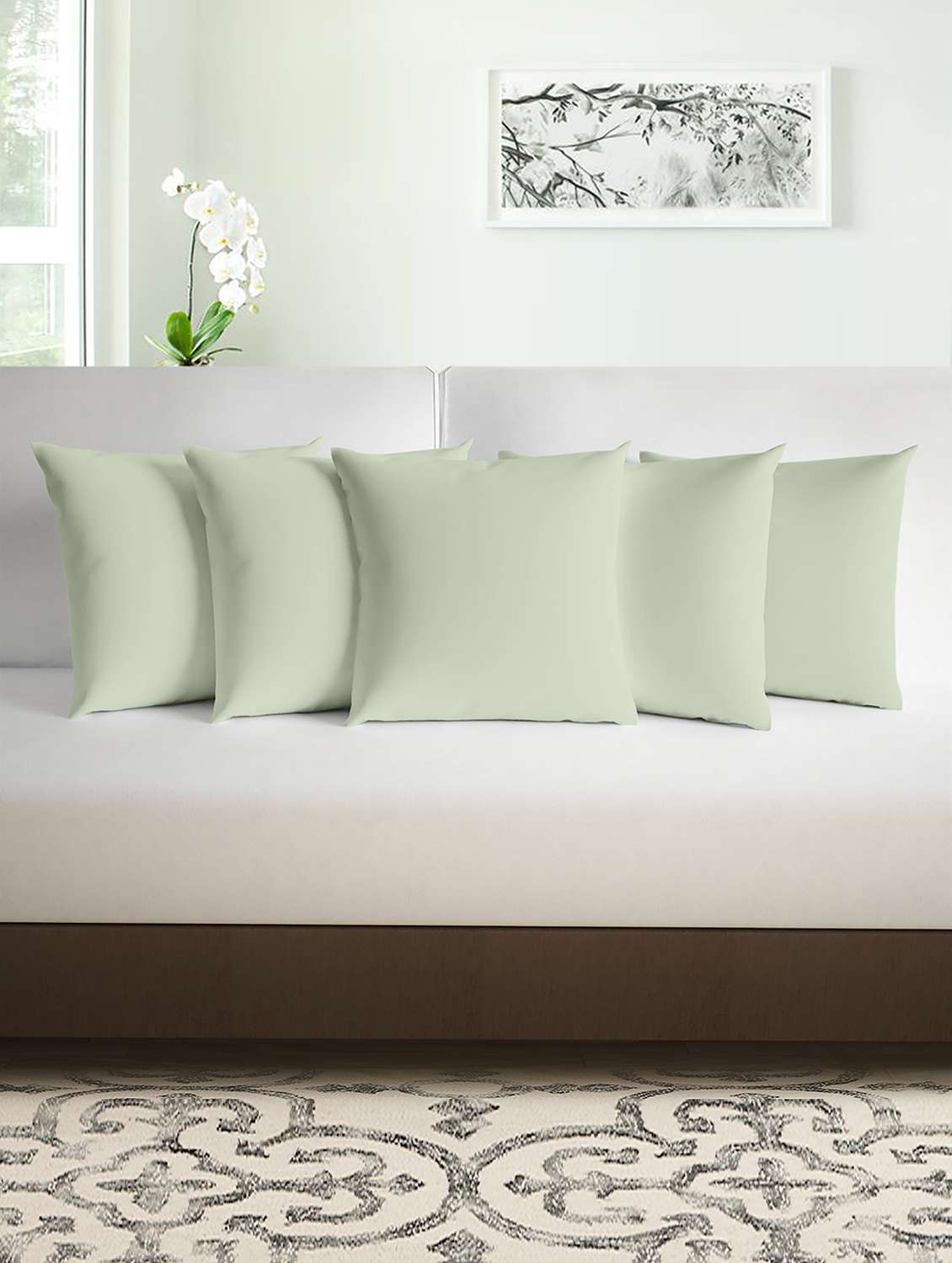 100% cvc cushion cover set of 5 (40 cm x 40 cm)