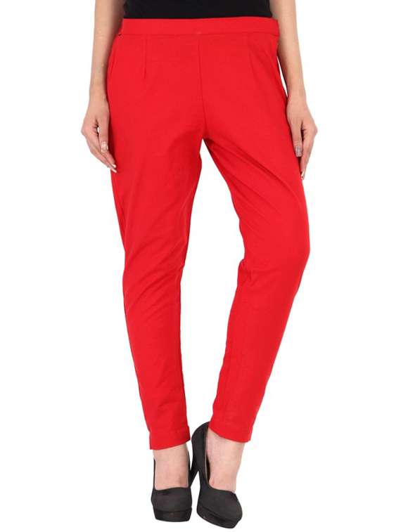 red cotton trouser