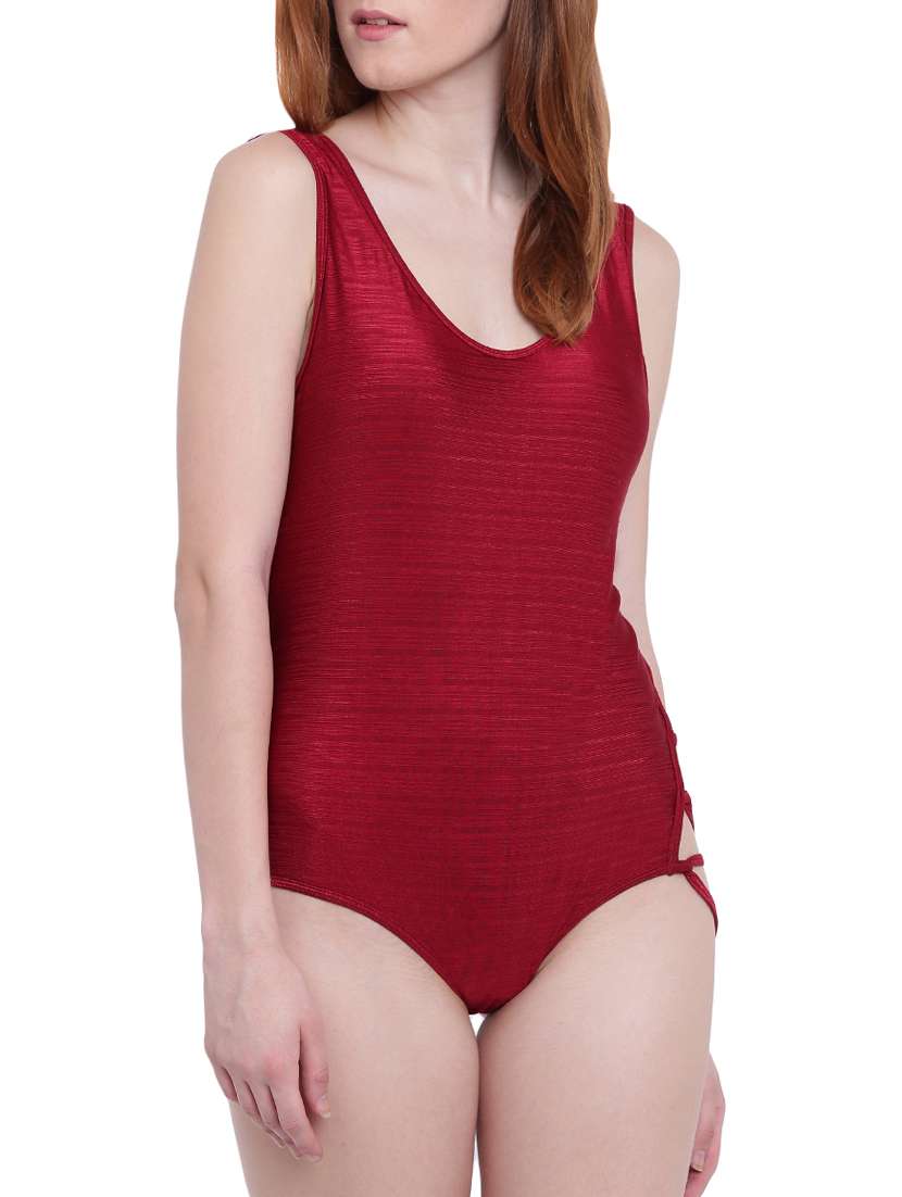 red striped monokini