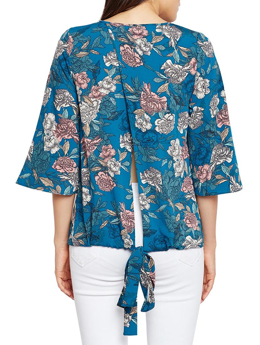 women's straight round neck top - 15260843 - Standard Image - 2